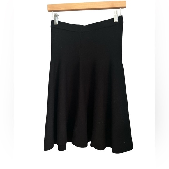 Carmen Marc Valvo Jewel Swing A-line Skater Sweater Knit Skirt Size XL Black‎ - Picture 3 of 7